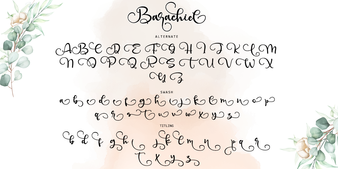 Пример шрифта Barachiel Alternate #3